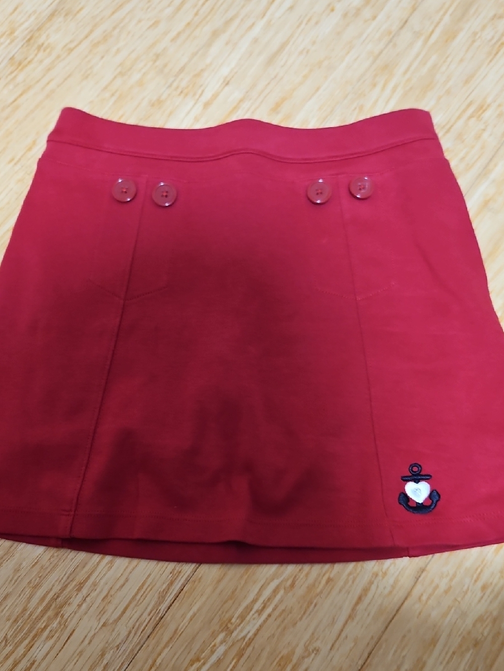 Gymboree Red Mini Skirt with Nautical Anchor Patch
